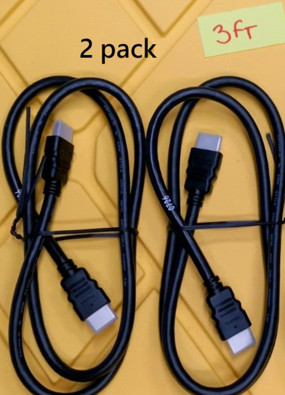 2-Pack HDMI Cable 3ft High Speed 1080P HDTV MOLEX LOT NEW 2PC 2X for DVD Monitor